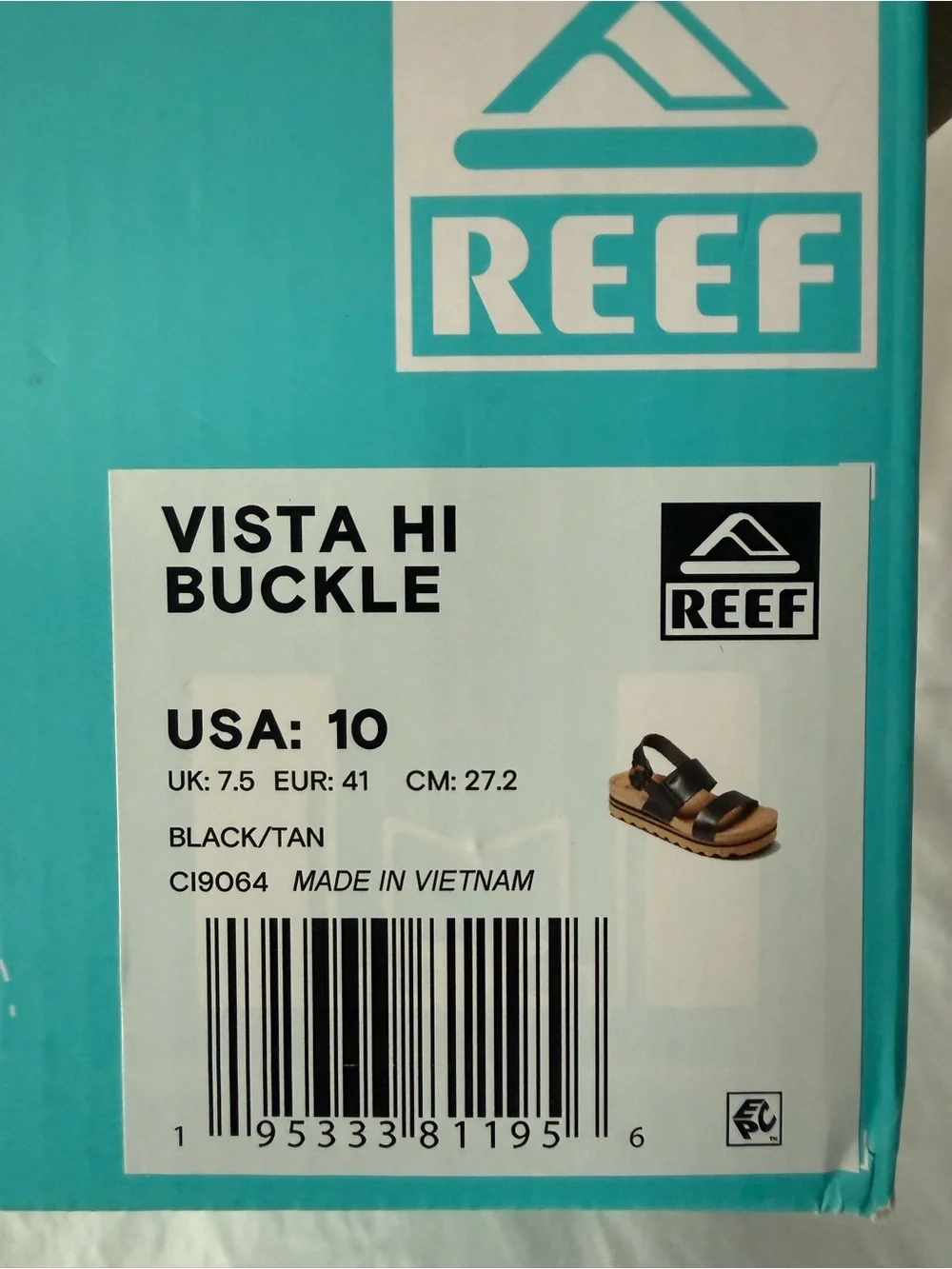 NWOT Reef Women’s Black Platform Sandals with Tortoise Accent